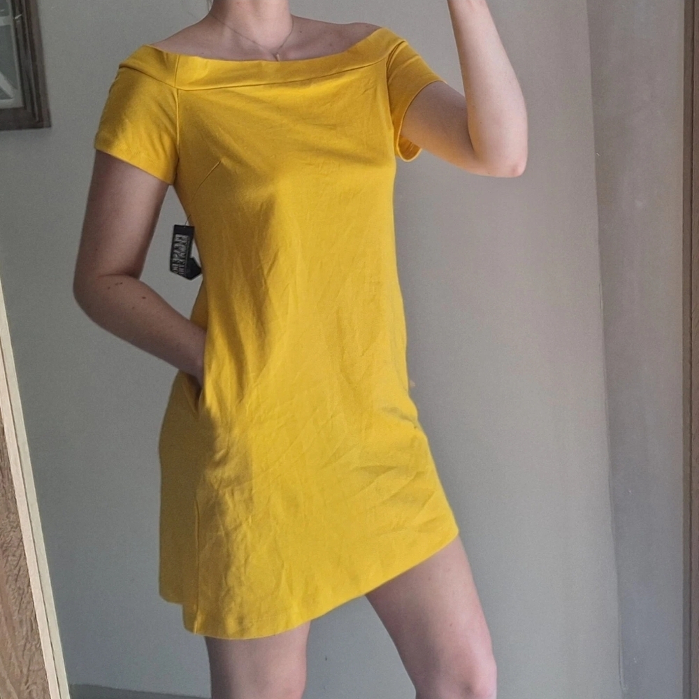 New York & Company Sunny Yellow Mini Dress